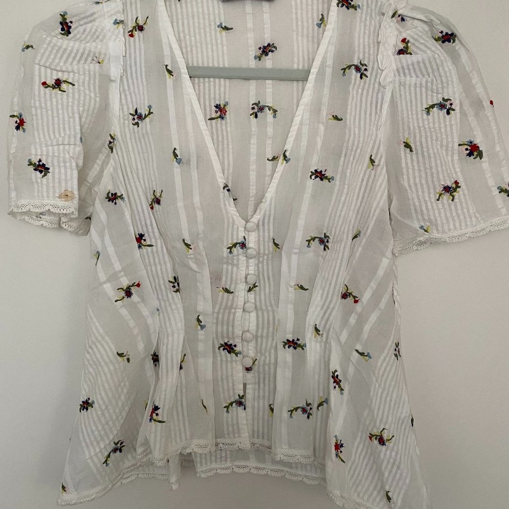 Zara Floral Applique Shirt